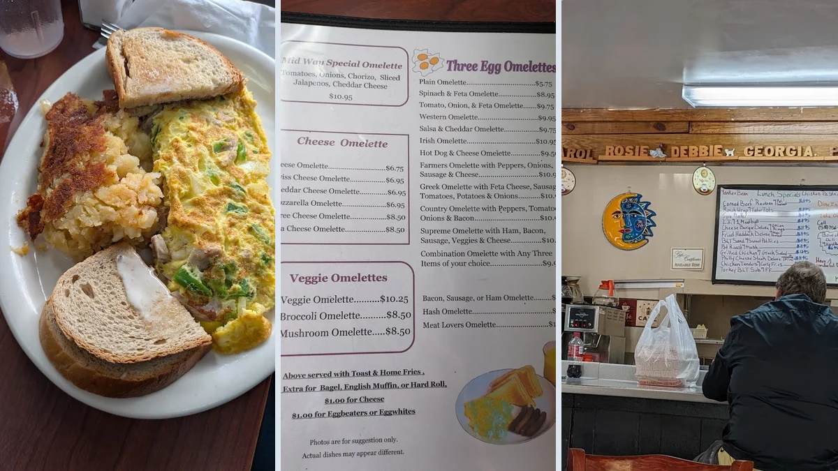 Comfort food diner interior in Selkirk.