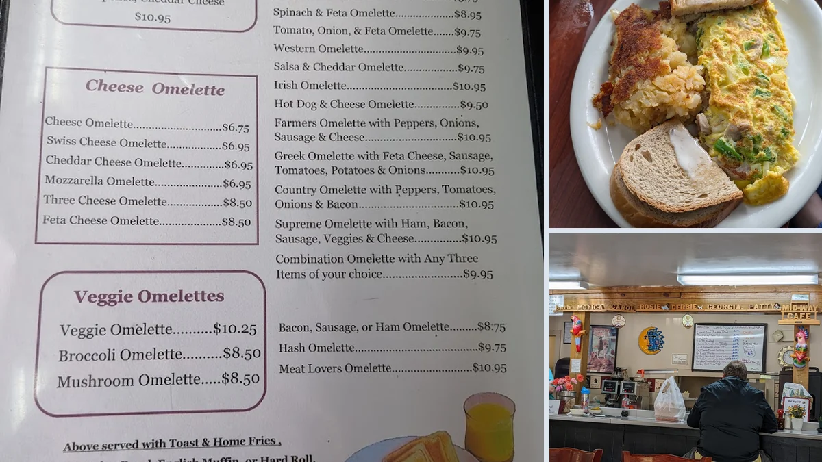 Comfort food diner interior in Selkirk.