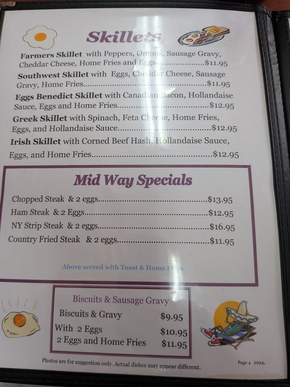 Menu board showing sandwiches and specials.